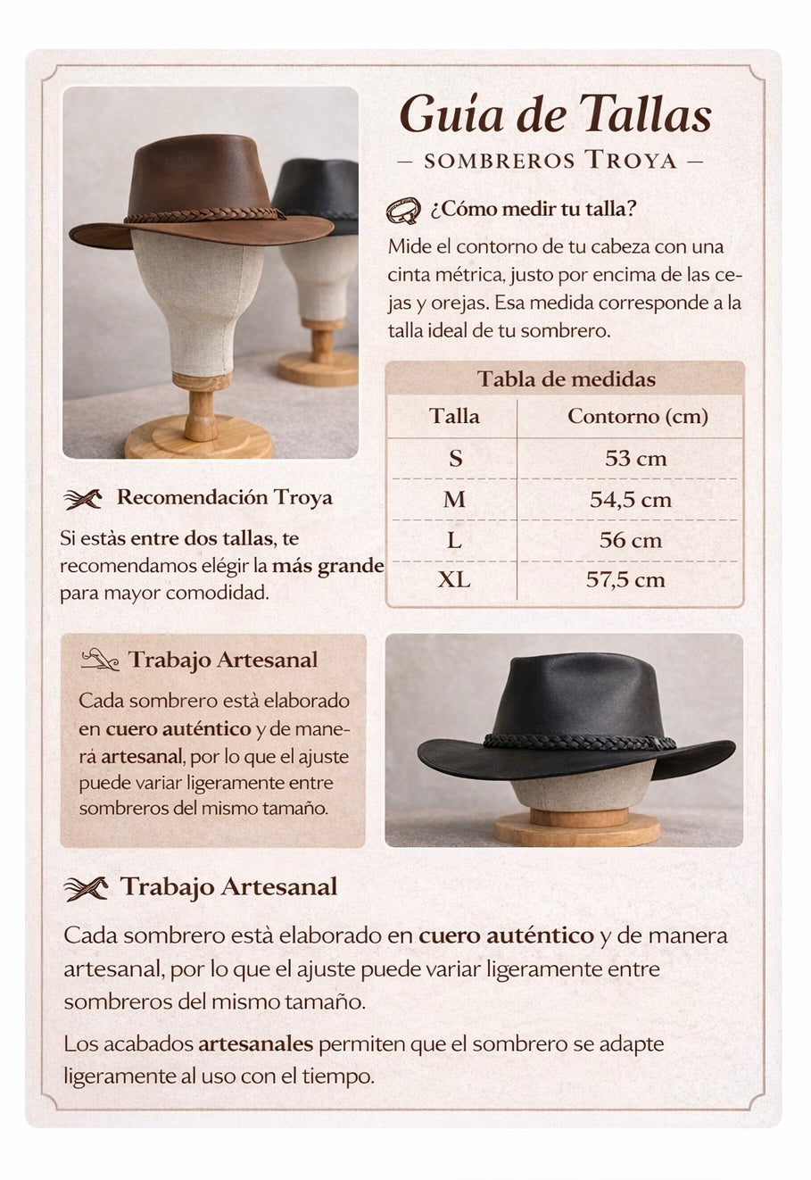 Sombrero de cuero