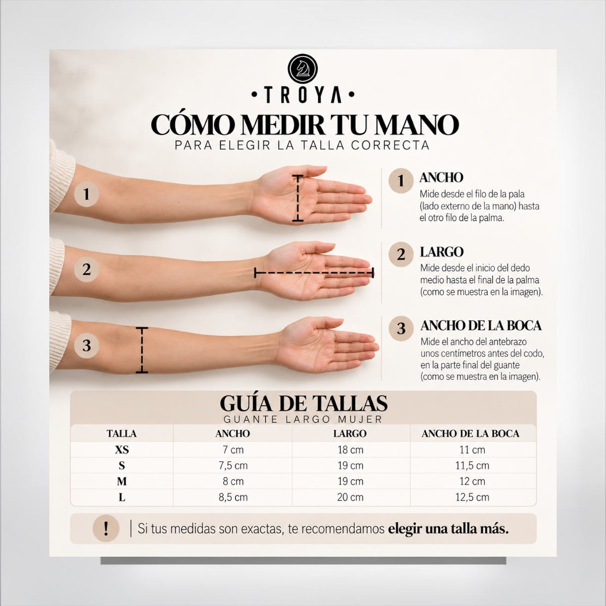 Guante largo mujer