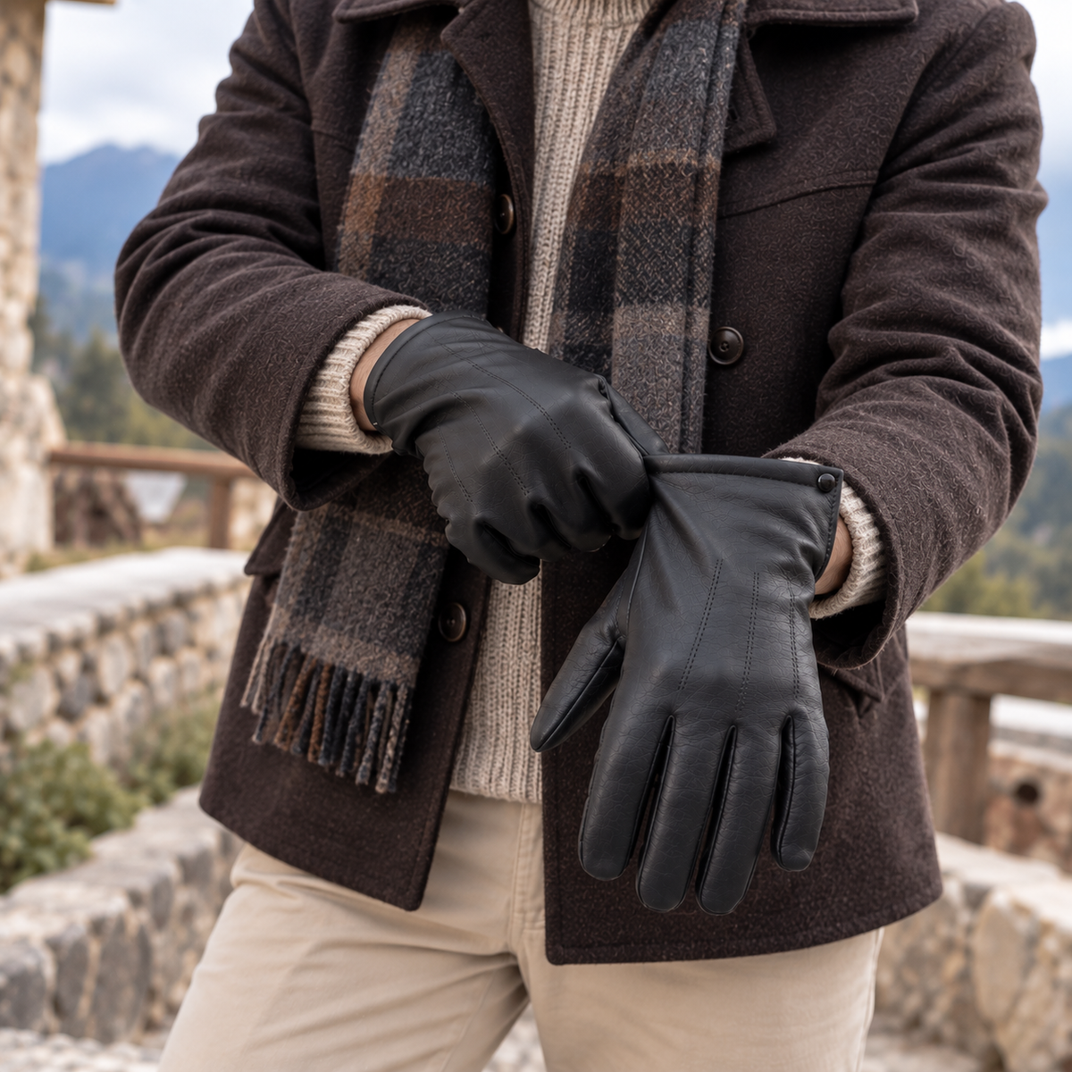 Guantes hombre felpa